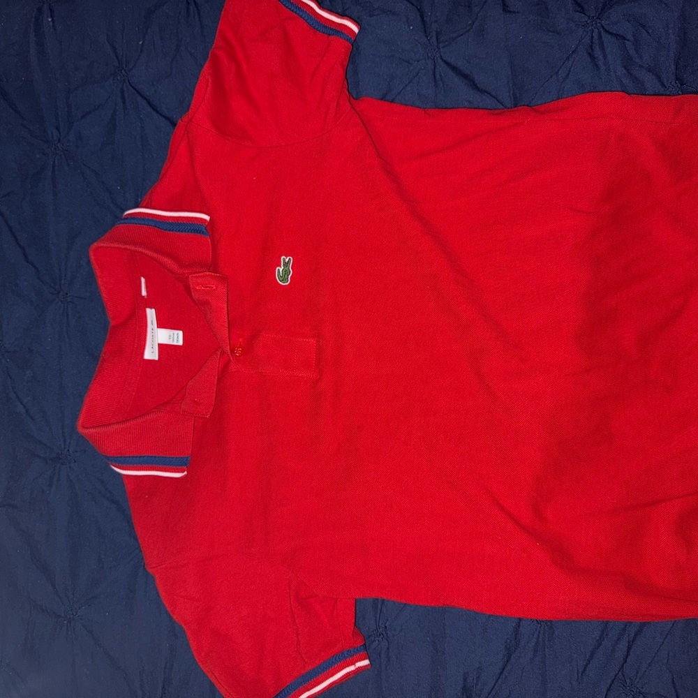 Kids red Lacoste polo